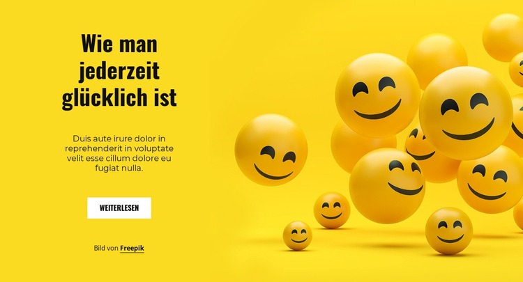 Wie man jederzeit glücklich ist Landing Page