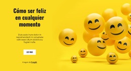 Cómo Ser Feliz En Cualquier Momento - Plantilla De Maqueta De Sitio Web