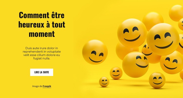 Comment être heureux à tout moment Page de destination