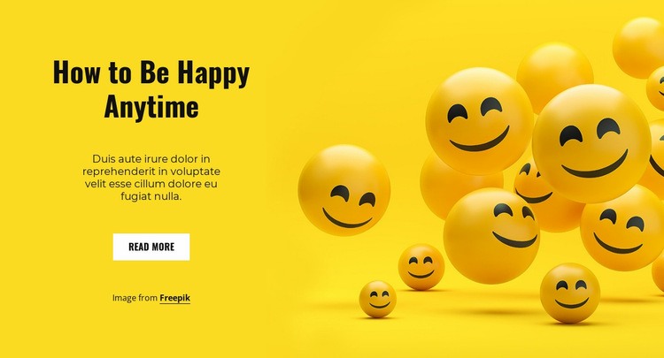 How to be happy anytime Homepage Design