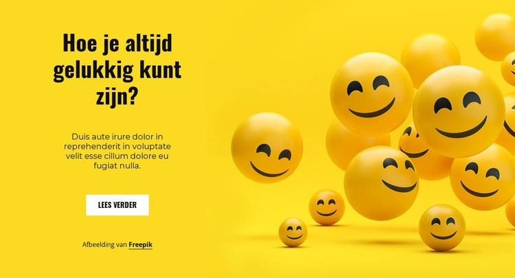 Hoe je altijd gelukkig kunt zijn? Website ontwerp