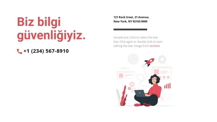 Hızlı iletişim için Web Sitesi Mockup'ı