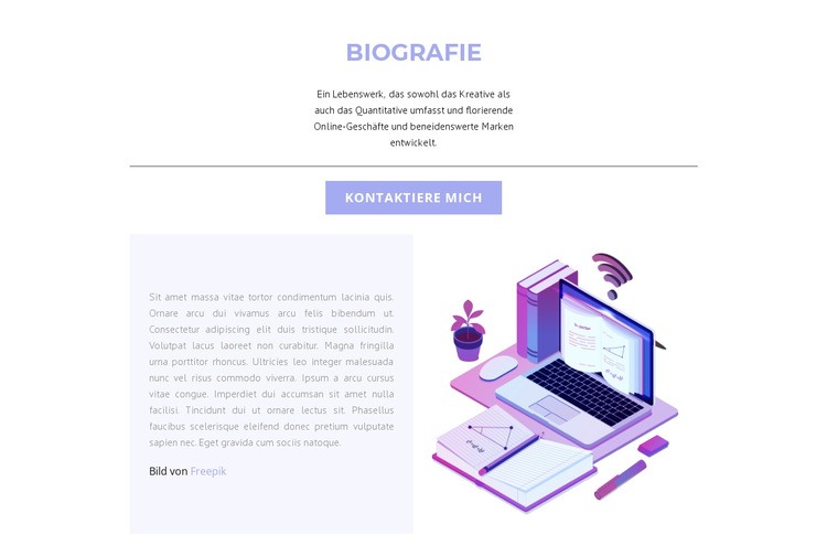 Biografie des Webdesigners Website design