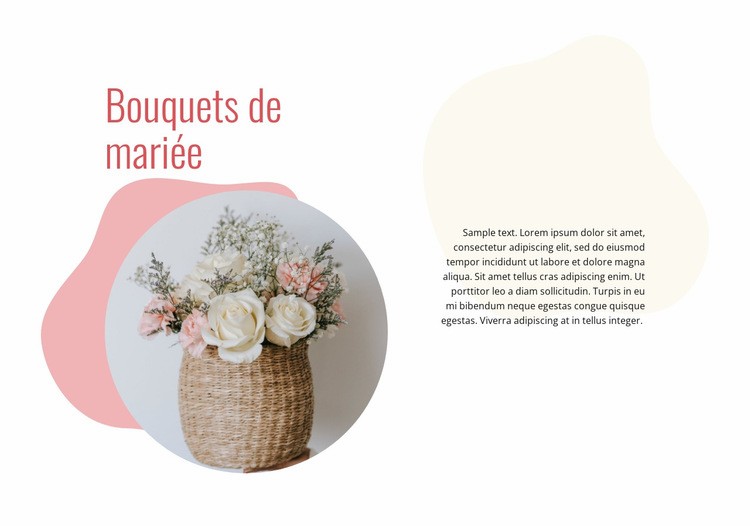 Bouquets de mariée Maquette de site Web