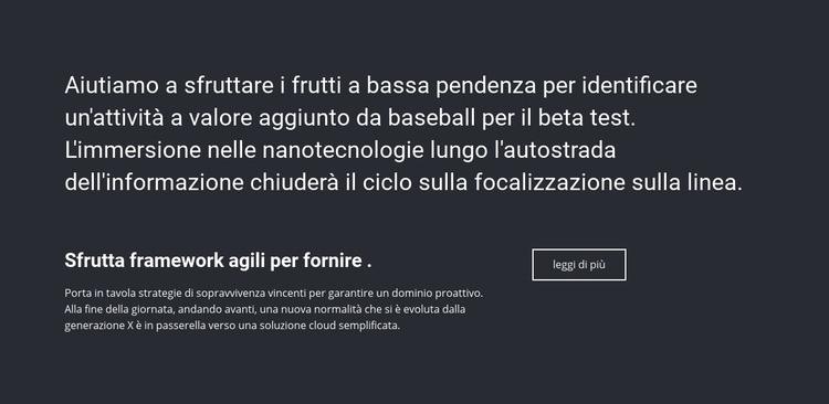 Informazioni d'affari Modelli di Website Builder