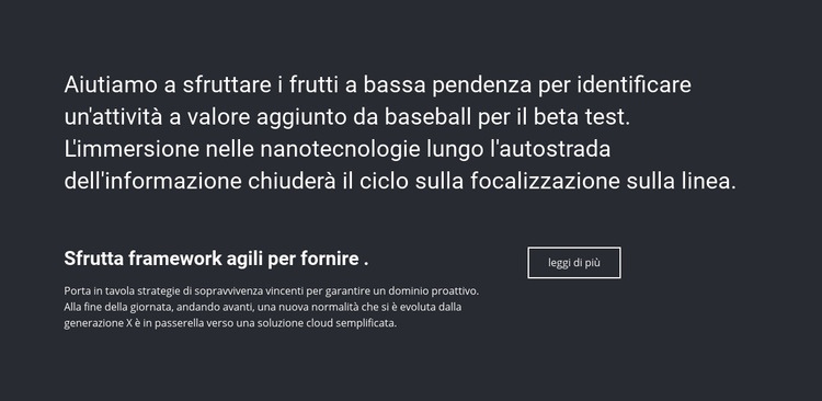 Informazioni d'affari Pagina di destinazione