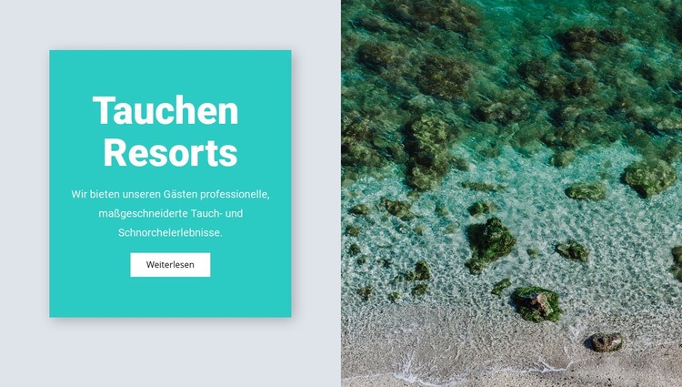 Tauchresorts Eine Seitenvorlage