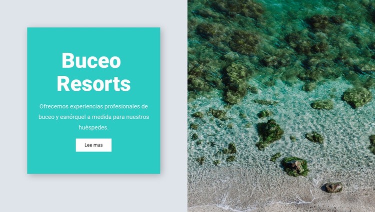Resorts de buceo Maqueta de sitio web