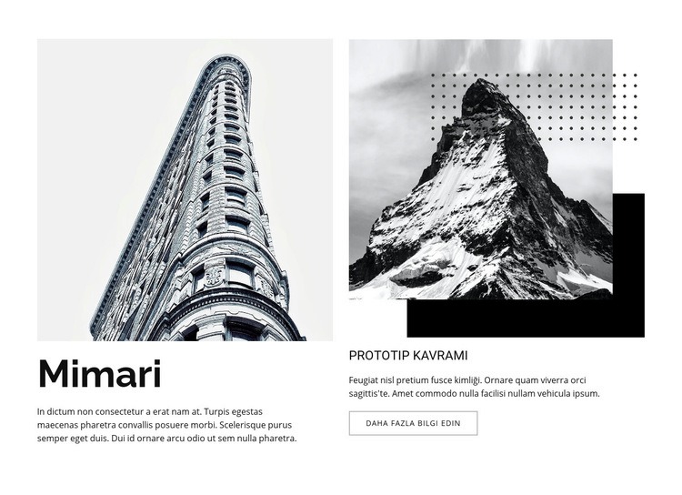 Şehir formu ve doğal süreç Bir Sayfa Şablonu