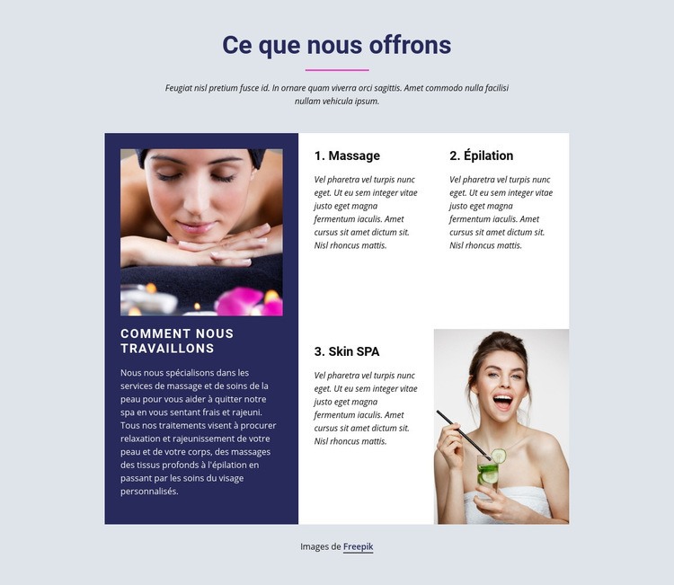 De la coiffure aux soins du visage Conception de site Web