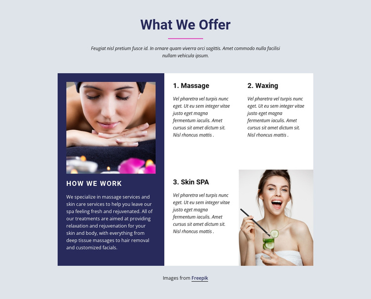 From hair styling, to facial skin care Joomla Page Builder