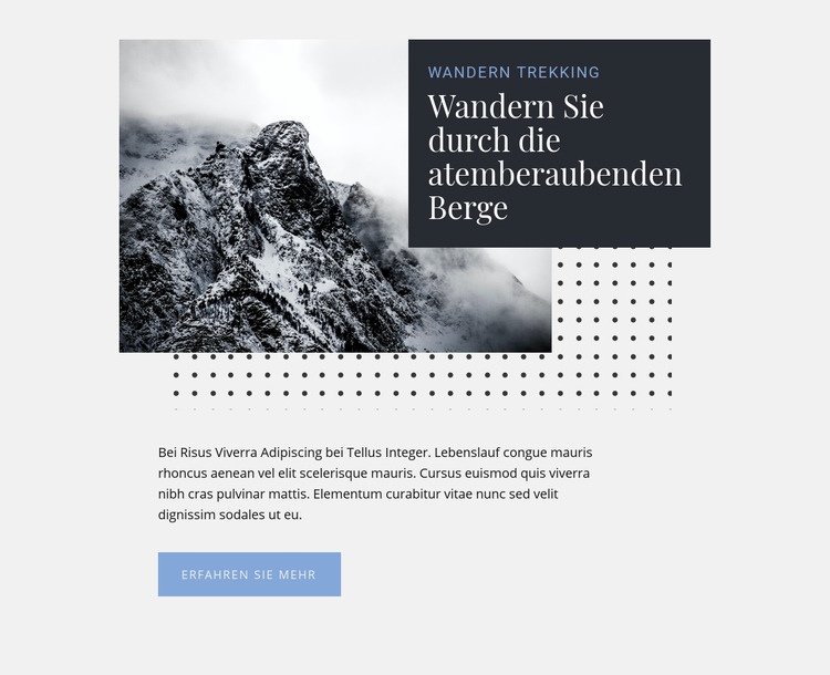 Erstaunliche Wander- und Trekkingtouren Website Builder-Vorlagen