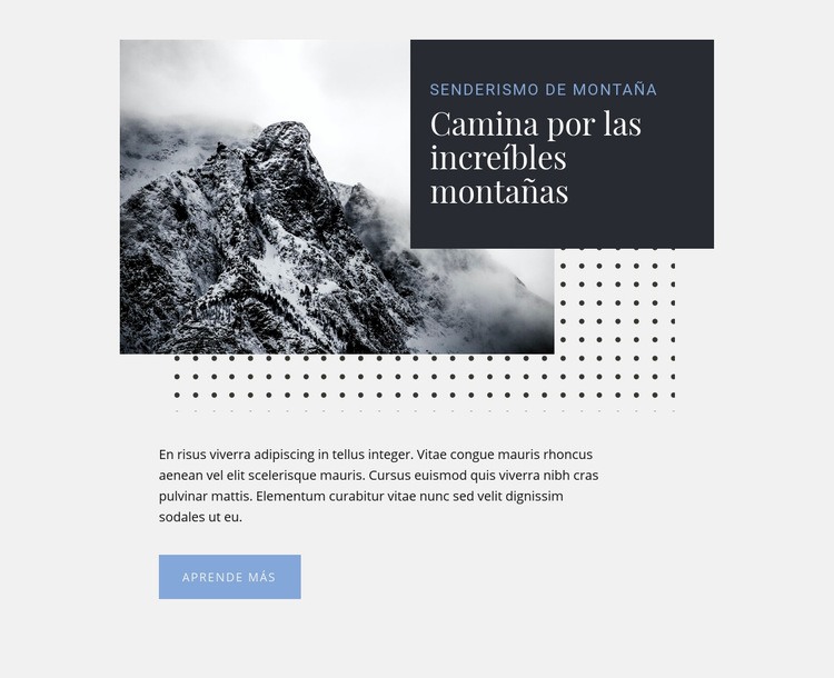 Increíbles excursiones de senderismo y trekking Creador de sitios web HTML