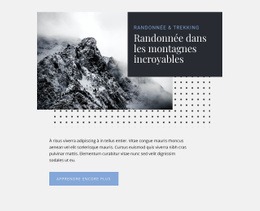 Sections De La Page D'Accueil Pour Incroyables Circuits De Randonnée Et De Trekking