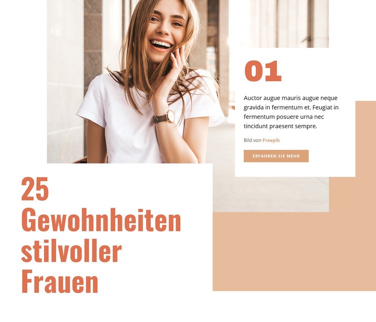 25 Gewohnheiten der stilvollen Frau Website design