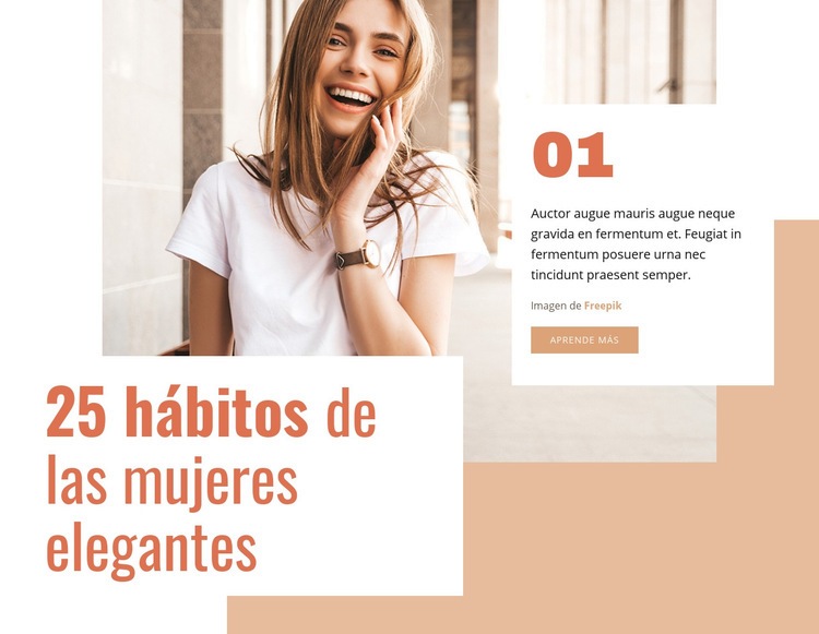 25 hábitos de la mujer elegante Plantilla HTML5