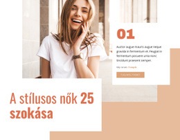 25 A Stílusos Nő Szokásai – Prémium Elemek Sablon