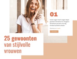 25 Gewoonten Van Stijlvolle Vrouw HTML5-Sjabloon