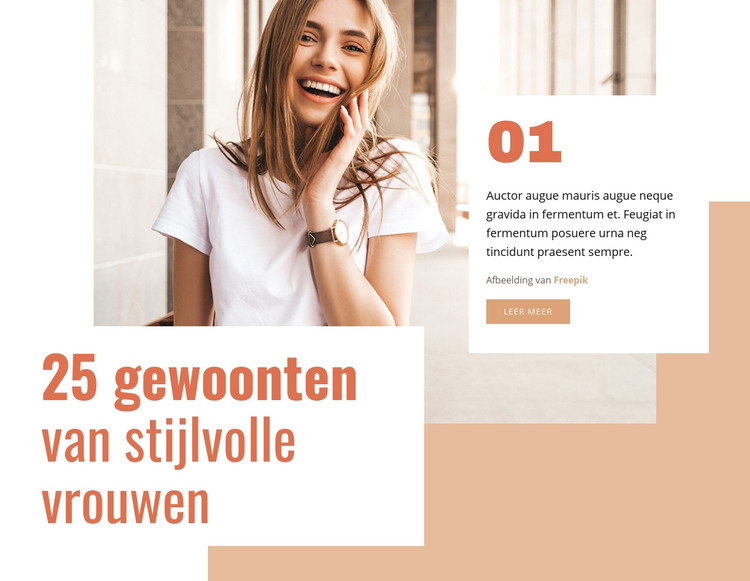 25 gewoonten van stijlvolle vrouw HTML-sjabloon