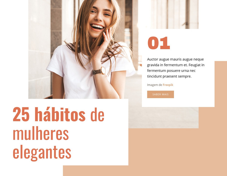 25 hábitos da mulher elegante Modelo HTML