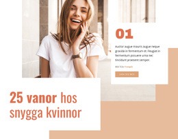 25 Vanor Hos Snygg Kvinna - Gratis Nedladdning WordPress-Tema