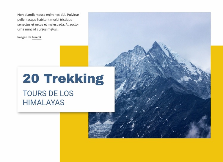 20 Trekking Tours del Himalaya Maqueta de sitio web
