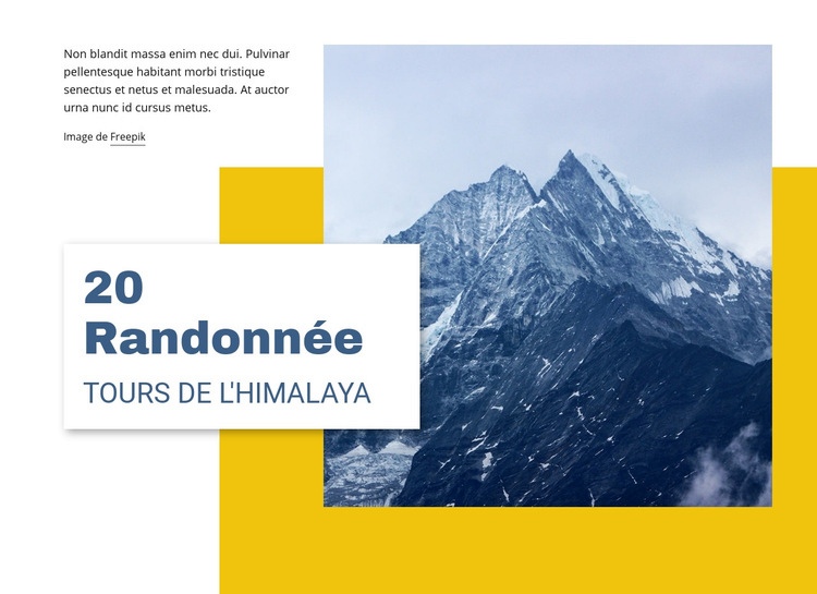 20 circuits de randonnée dans l'Himalaya Maquette de site Web