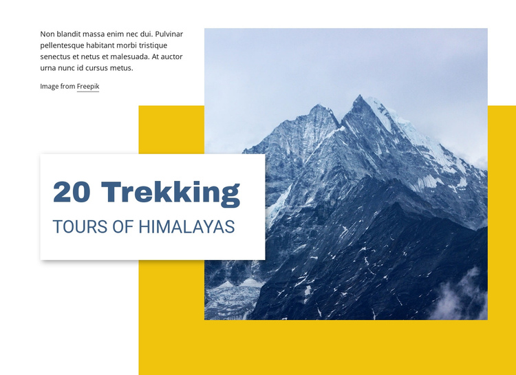 20 Trekking Tours of Himalayas One Page Template
