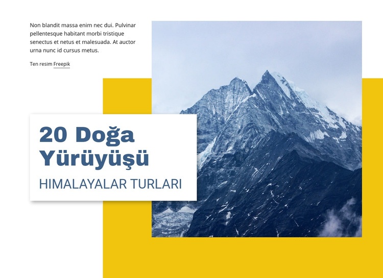 20 Himalayalar Trekking Turları Web Sitesi Mockup'ı