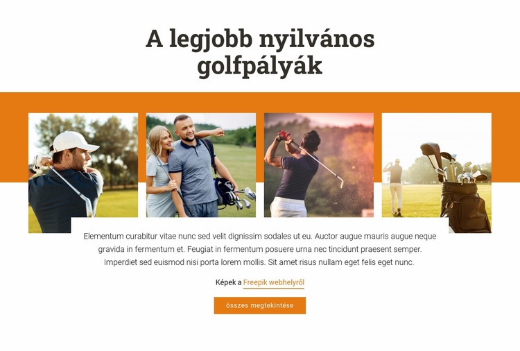 A legjobb nyilvános golfpályák Weboldal sablon