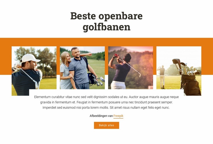 Beste openbare golfbanen Website Builder-sjablonen