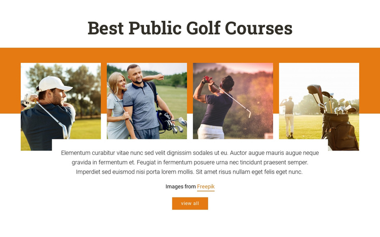 Best Public Golf Courses One Page Template