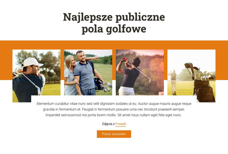 Najlepsze publiczne pola golfowe Szablon witryny sieci Web