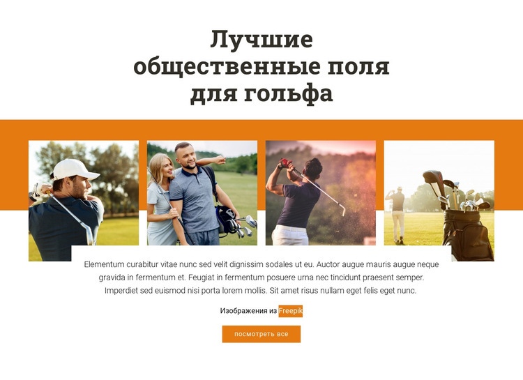 Лучшие общественные поля для гольфа Шаблоны конструктора веб-сайтов