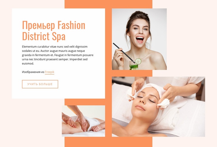 Премьер Fashion Spa Мокап веб-сайта