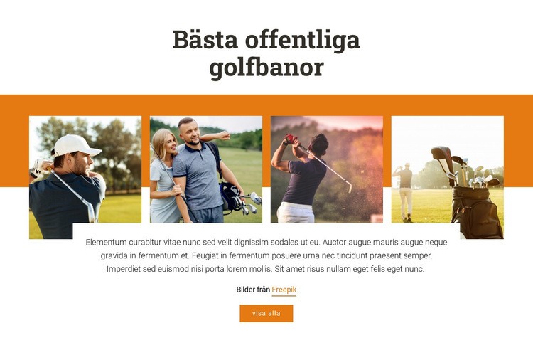 Bästa offentliga golfbanor HTML-mall