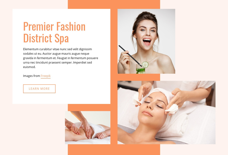 Premier Fashion Spa Web Page Design