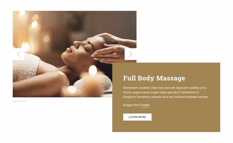 Full Body Massage Elementor Template Alternative