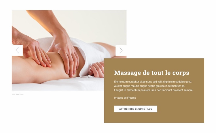Massage de tout le corps Maquette de site Web