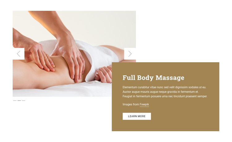Full Body Massage Homepage Design