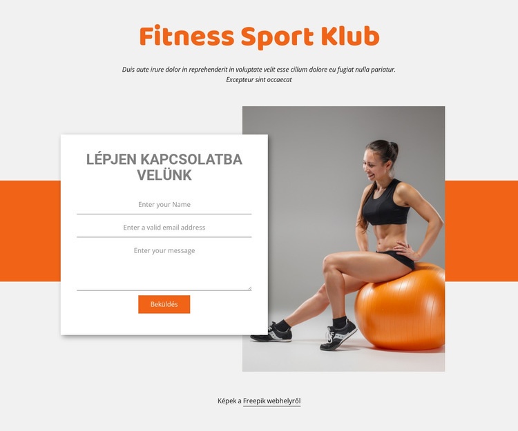 Fitness Sport Club Weboldal sablon