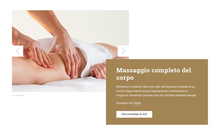 Massaggio completo del corpo Mockup del sito web