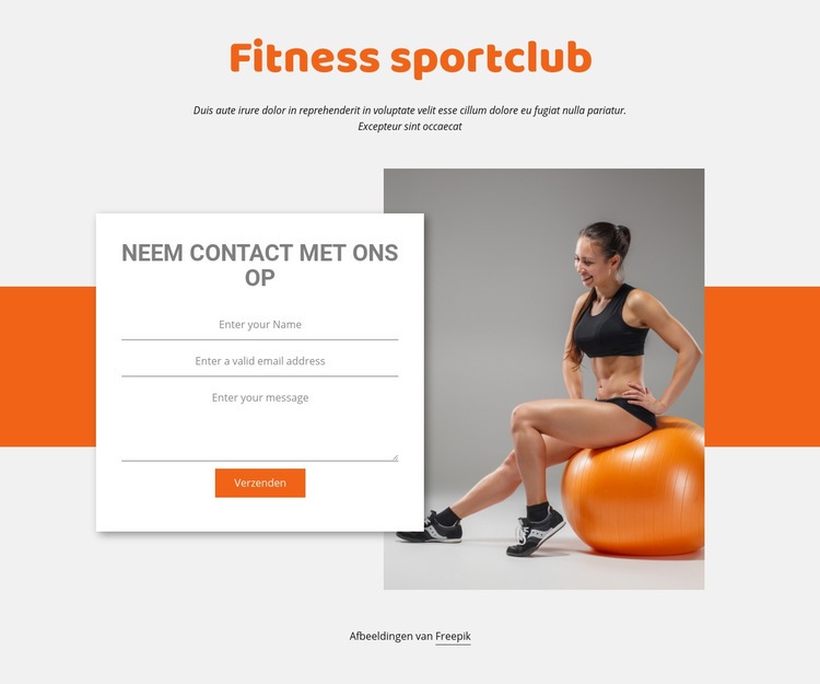 Fitness Sportclub Website Builder-sjablonen