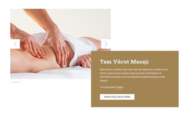 Tam Vücut Masajı Web Sitesi Mockup'ı