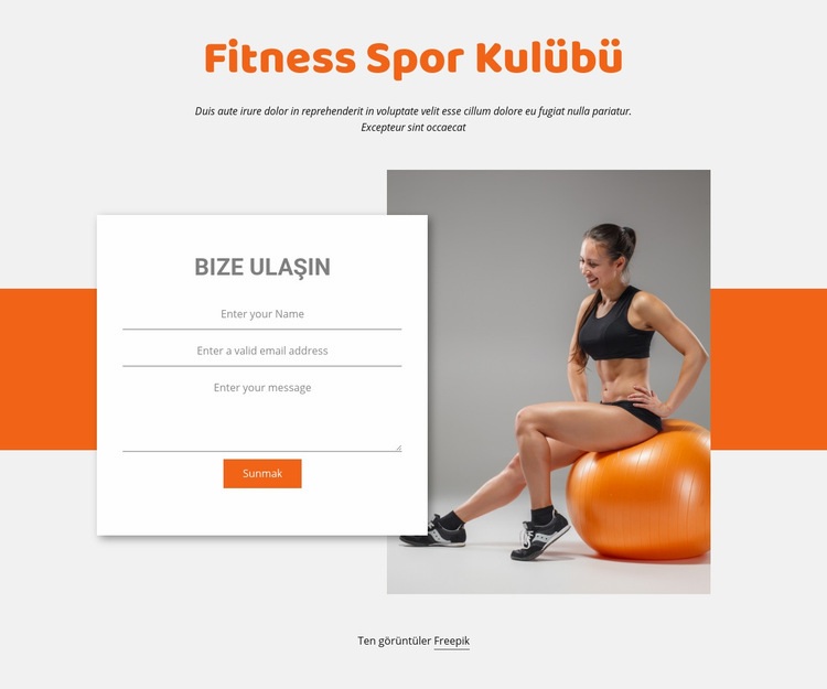 Fitness Spor Kulübü Web Sitesi Mockup'ı
