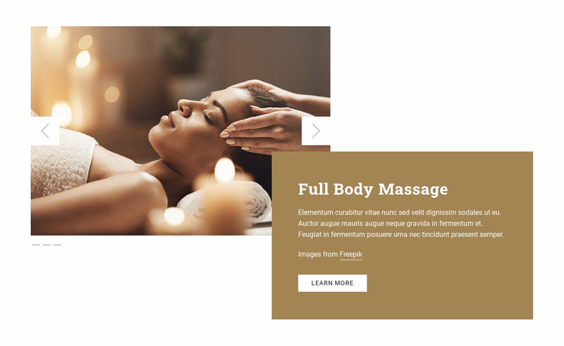 Full Body Massage Web Page Designer