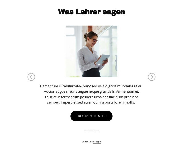 Was Lehrer sagen Website Builder-Vorlagen