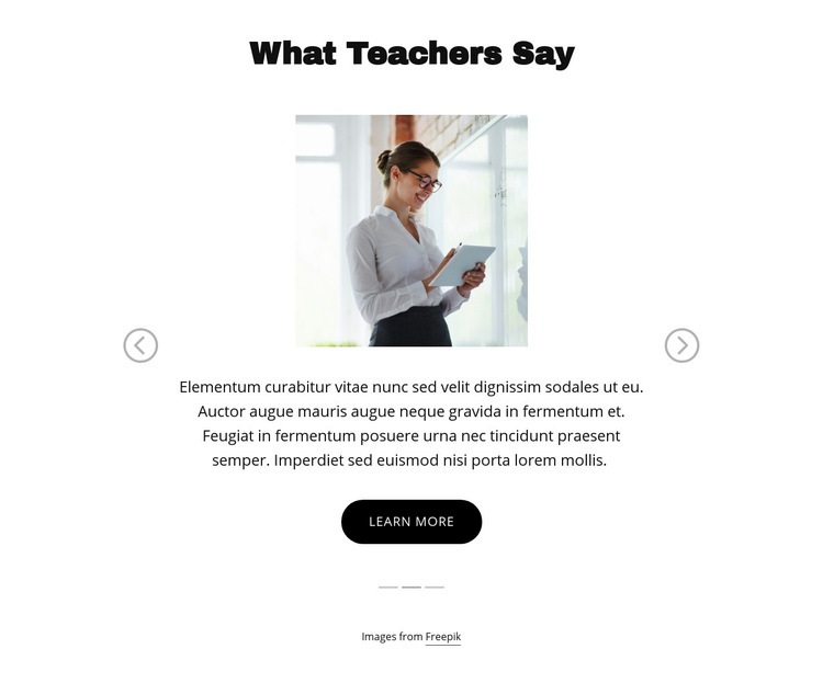 What Teachers Say Elementor Template Alternative