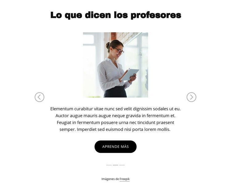 Lo que dicen los profesores Diseño de páginas web