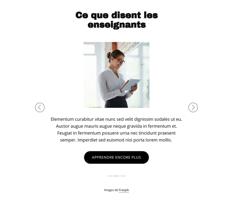 Ce que disent les enseignants Thème WordPress